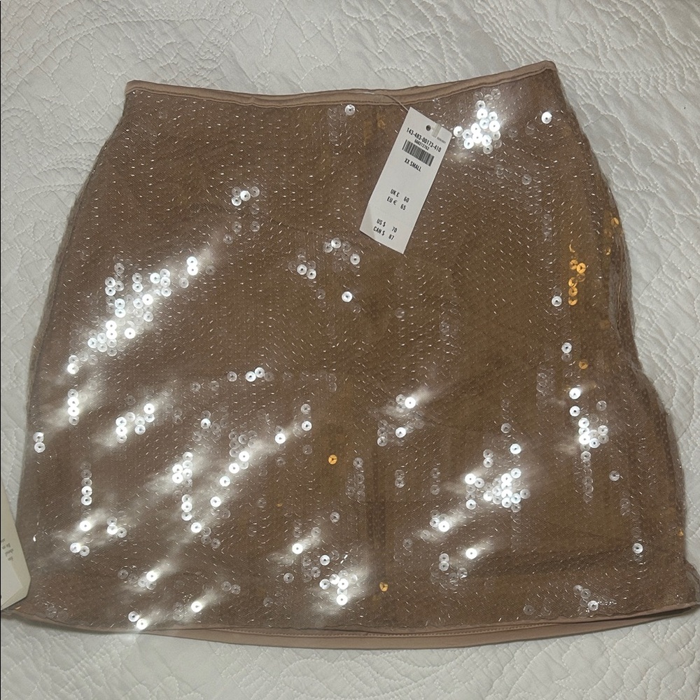 Abercrombie & Fitch Brown Sequin Mini Skirt